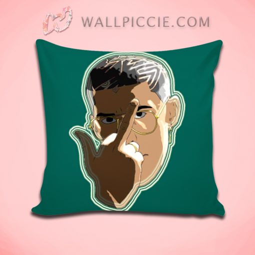 Bad Bunny Middle Finger Throw Pillow Cover