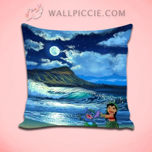 Disney Lilo Stitch Hawaiian Moon Decorative Pillow Cover