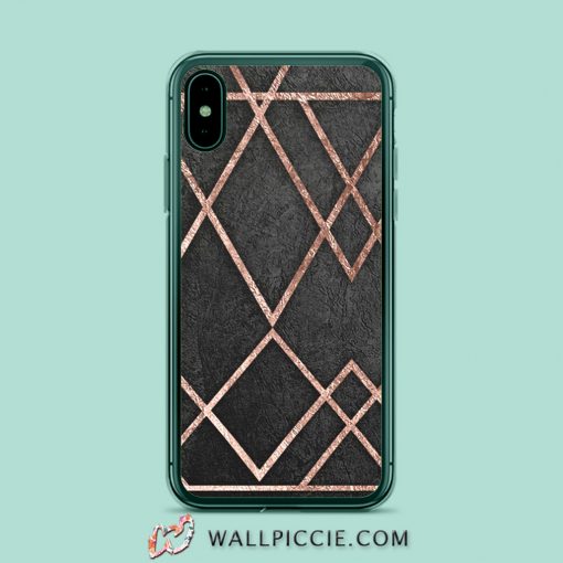 Elegant Faux Rose Gold Geometric iPhone Xr Case