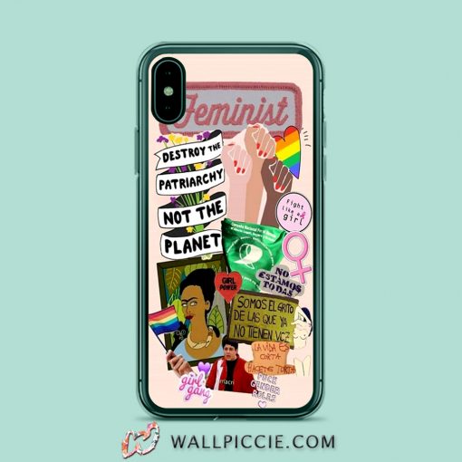 Feminist Fight Like Girl Collage iPhone Xr Case