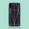 Gold Geometric Triangles Navy Blue iPhone Xr Case