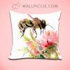 Honey Bee Floral Decorative Pillow Cover