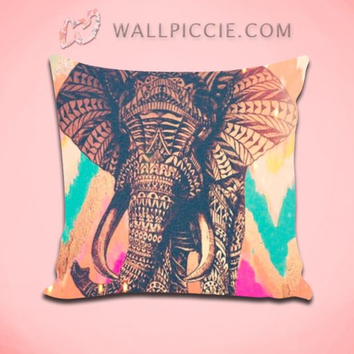 Indian Elephant Aztec Pattern Decorative Throw Pillow Cover