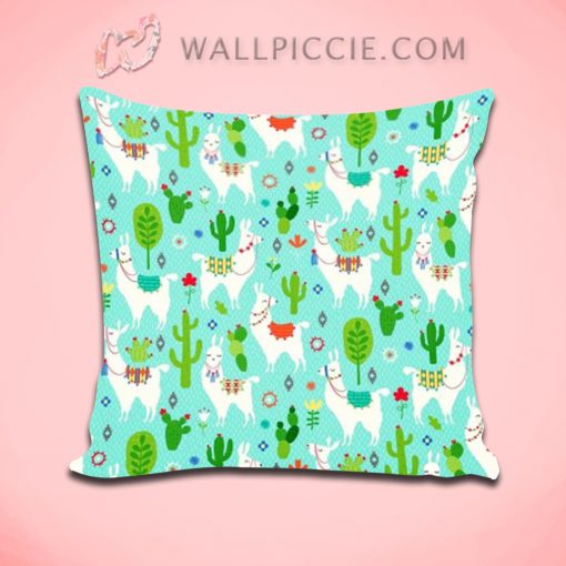 Llama Alpaca Spring Summer Collection Decorative Pillow Cover