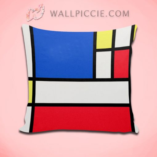 Mondrian Inspired Geometrical Decorative Pillow Cover