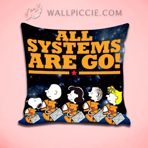 Snoopy And Peanuts Gang In Space Decorative Pillow Cover