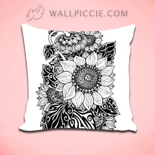 Sunflower Summer Tribal Pattern Decorative Throw Pillow Cover