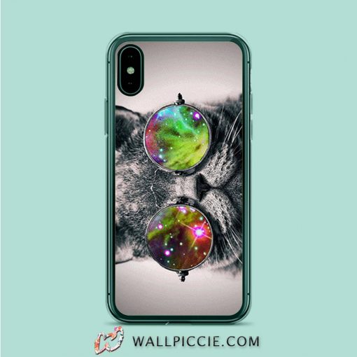 Cat Nebula Galaxy Glasses iPhone XR Case