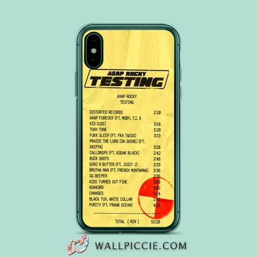 Asap Rocky Testing Playlist iPhone XR Case