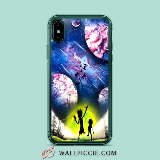 Rick Morty Star Wars Skyline iPhone XR Case