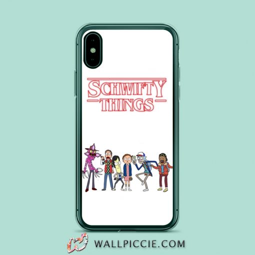 Schwifty Rick Morty Stranger Things iPhone XR Case