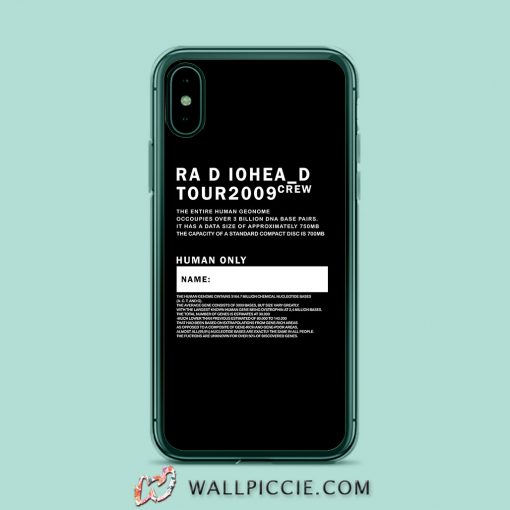 Tour 2009 Radiohead Crew iPhone XR Case