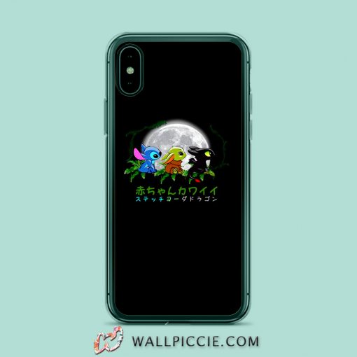 Trio baby Baby Yoda Stitch and Toothless iPhone XR Case