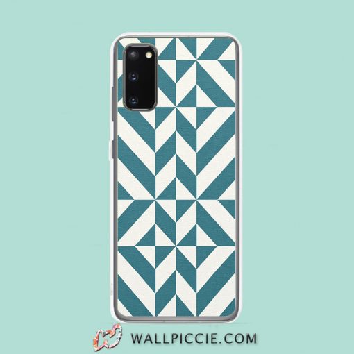 Cool Teal Green Geometric Deco Samsung Galaxy S20 Case